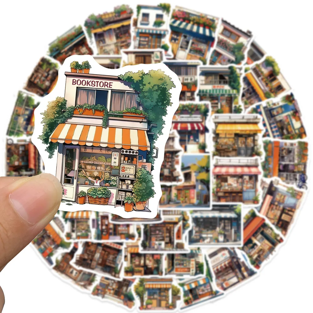 50 Stück niedliche Buch-Coffee-Store-Aufkleber für Telefon, Laptop, Koffer, Notebook, Skateboard, wasserfeste Aufkleber Image