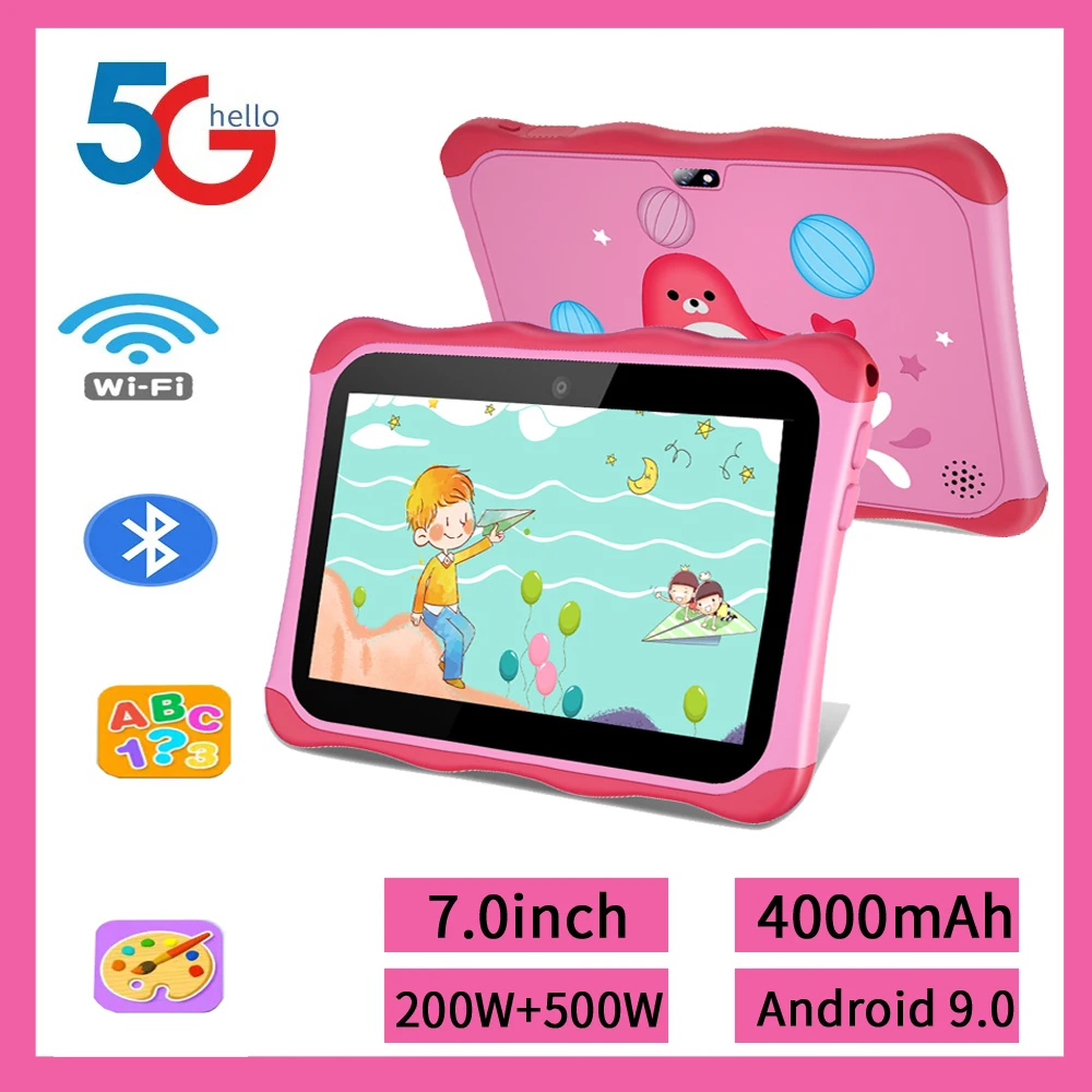 Das neue 7.0-Kinder-Tablet unterstützt Google Learning Game Software Android 9 4 GB + 64 GB. Geeignet als Mini-PC als Geschenk für Kinder Image