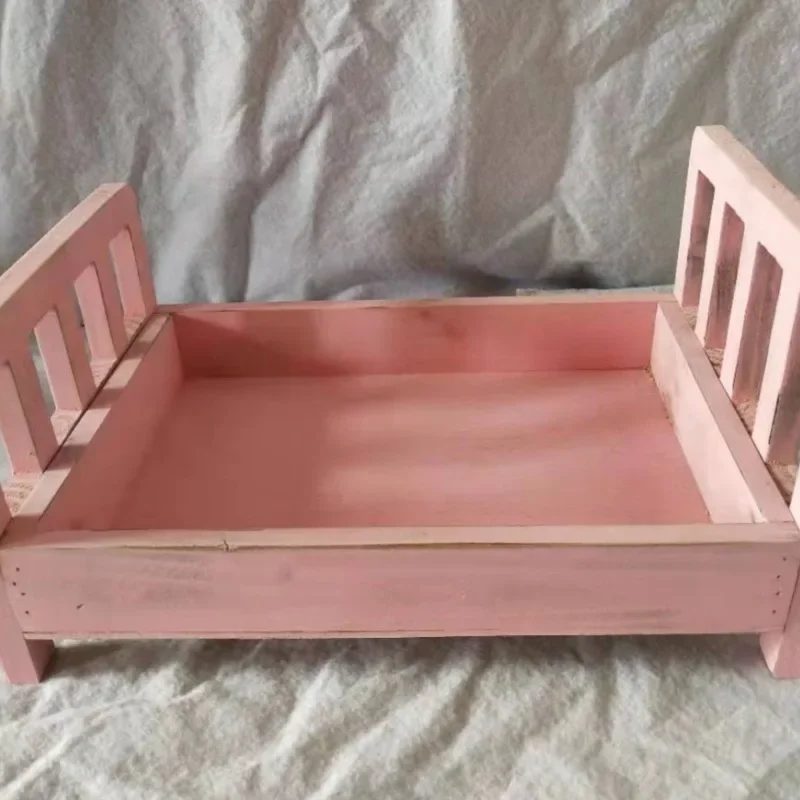 Neugeborenen Fotografie Requisiten Kinder Holzbett Baby Zubehör Andenken Souvenirs Fotos Studio Bilder für Kleinkinder Jungen Mädchen Image