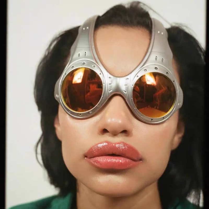 Lustige Sonnenbrille Retro rundes Stirnband personal isierte Trend Brillen Anti-Blaulicht UV-Schutz Voll metallrahmen Party Schmuck Image