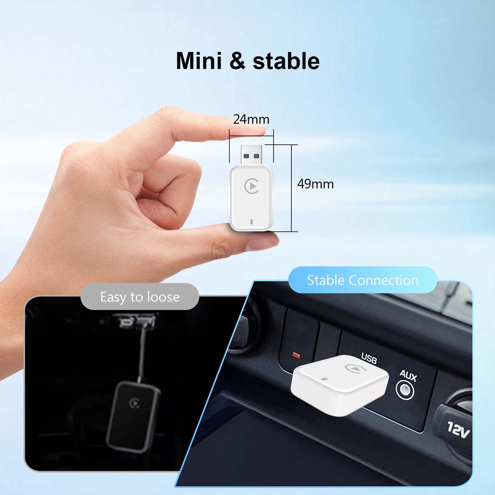 Drahtloser CarPlay Android Auto-Adapter CarPlay Android Auto 2 in 1, für fast alle Arten von werkseitig verkabelten Autos Image