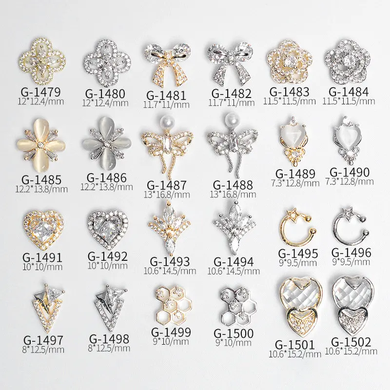 10 teile/los 3D Liebe Blume Zirkon Kristalle Metall Legierung Strass Schmuck Nail art Dekorationen Nägel Zubehör Charms Liefert Image