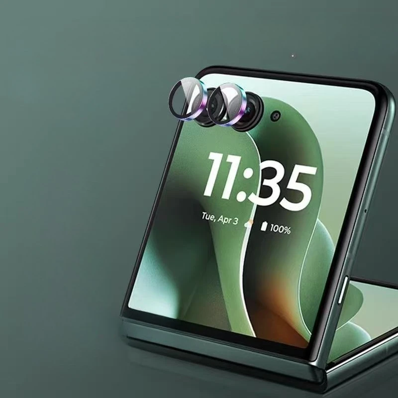 Hinten Kamera Schutz Glas Für Motorola Moto Razr 60 Ultra Metall Ring Kamera Protektoren Für Moto Razr 60 60 Ultra Objektiv film Glas Image