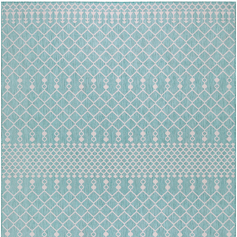 Tulane Trellis Indoor/Outdoor Rug - Aqua, 4' x 6' - Frontgate