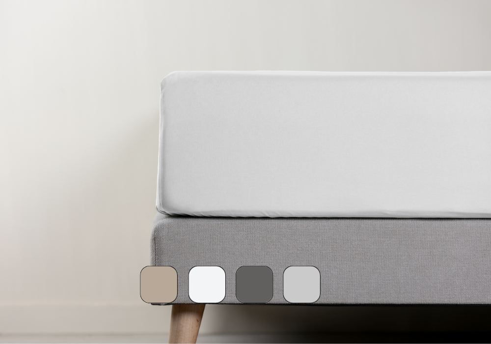 Drap Housse Satin de Coton Emma 200x200 - Gris Foncé