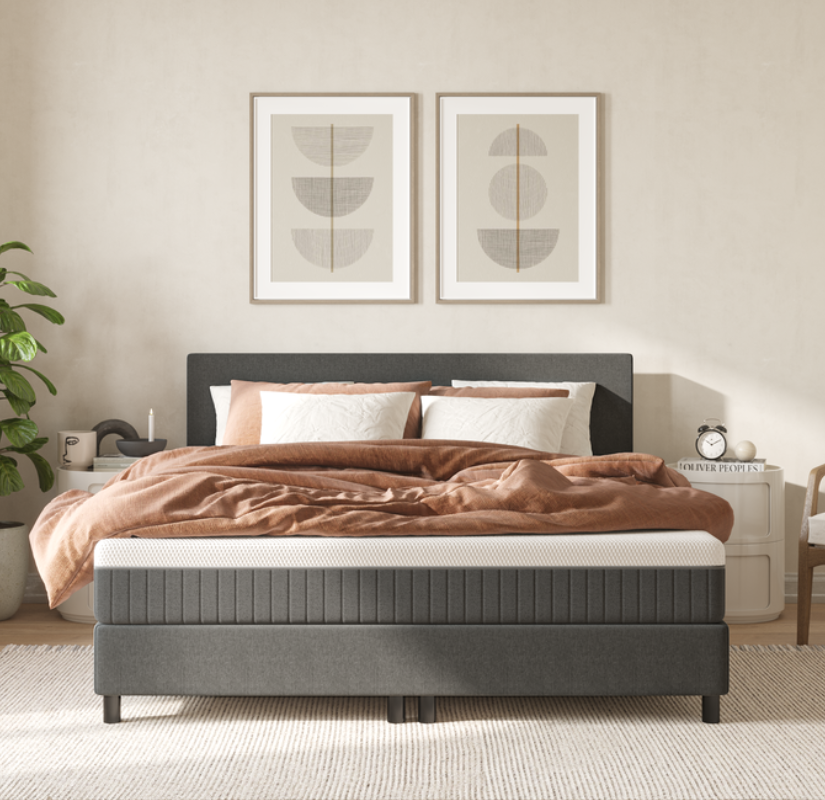 Emma Ensemble Confort Hôtelier 160x200 - Taupe - Lit et Matelas à ressorts Premium - Livraison et retour gratuits - Facile à monter