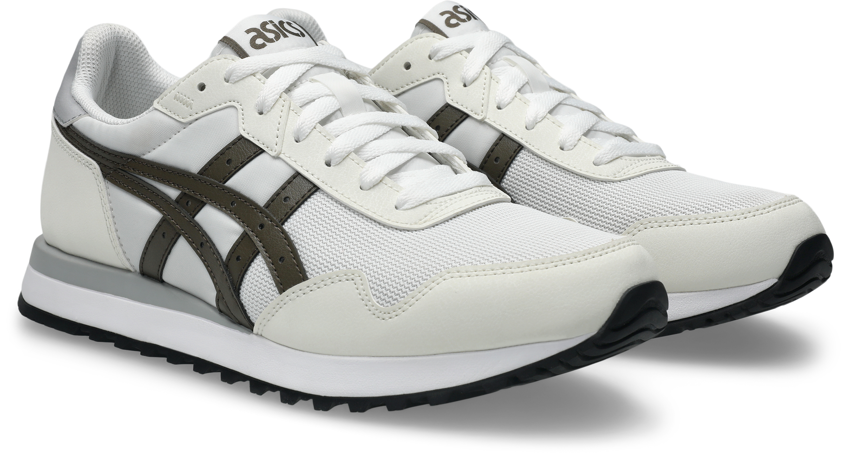 Sneaker ASICS SPORTSTYLE "TIGER RUNNER II", Damen, Gr. 46,5, weiß, sepia braun, Textil, Schuhe Sneaker
