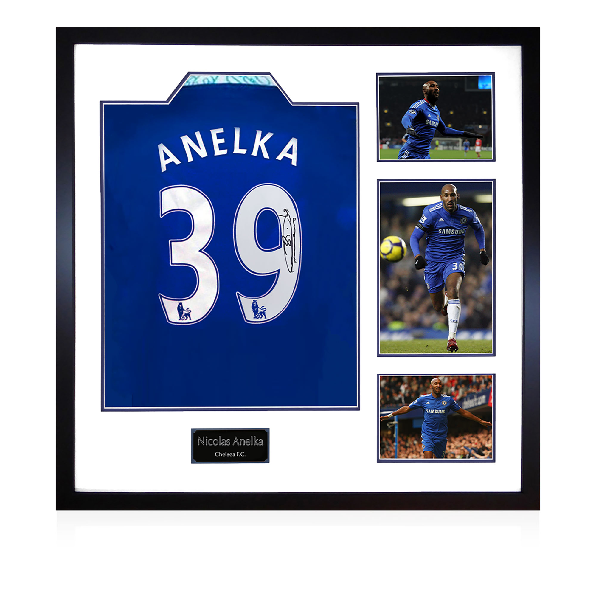 Nicolas Anelka signiertes Chelsea-Trikot (Elite-Rahmen) Image