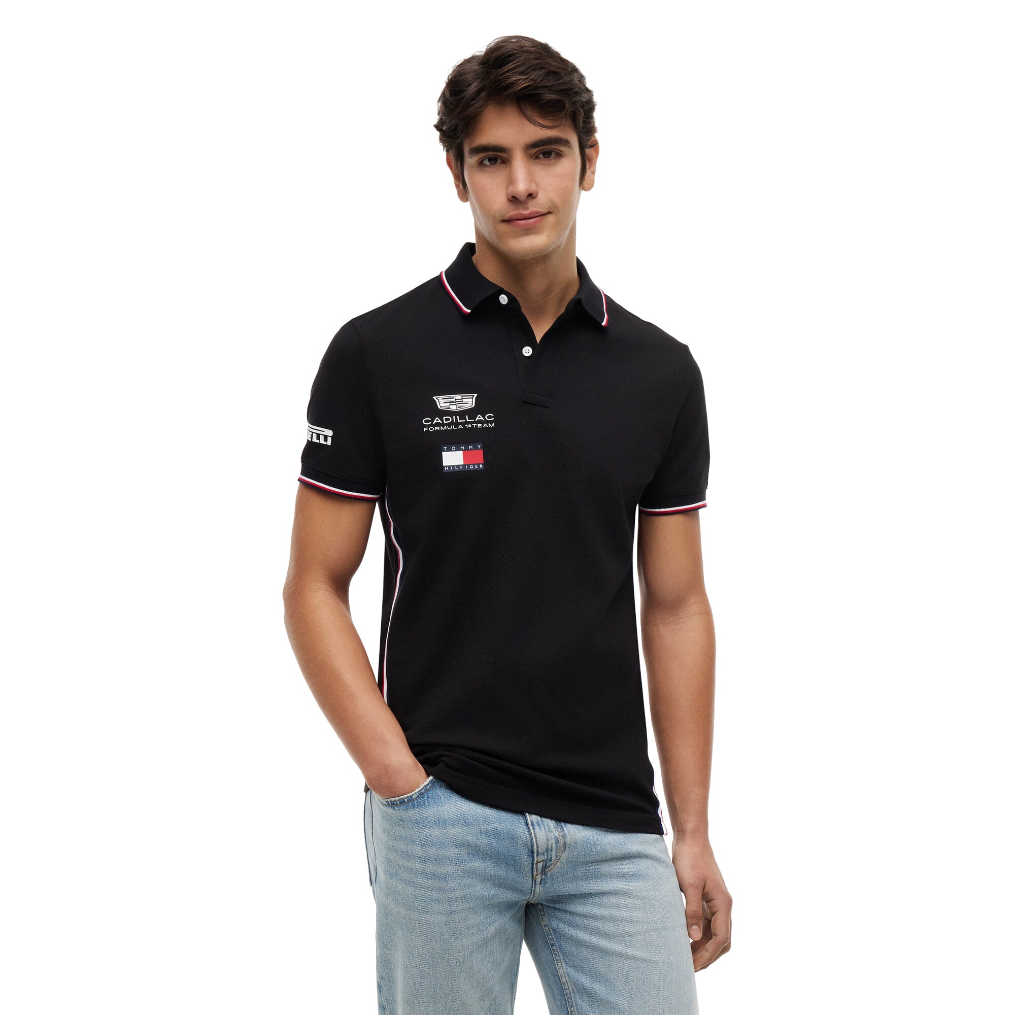 Polo réplique de l'équipe Cadillac Tommy Hilfiger - Noir - unisexe Taille: S