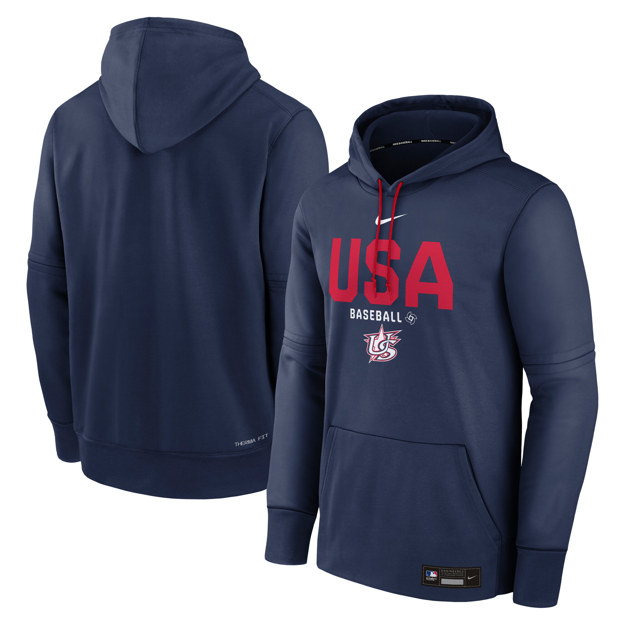 "Nike World Baseball Classic Team Authentic Therma Fleece Pullover Hoodie – Herren" Image