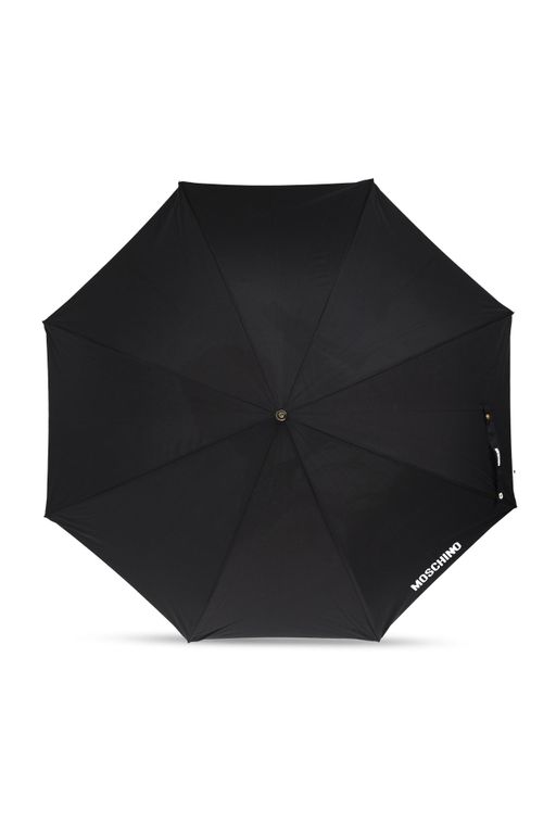 Umbrella With Logo - Black - Moschino Umbrellas