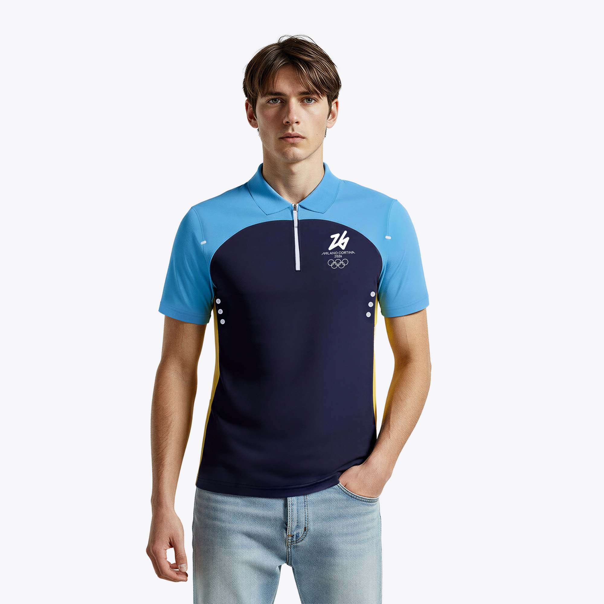 "Milano Cortina 2026 Olympia Tech Polo – Blau" Image