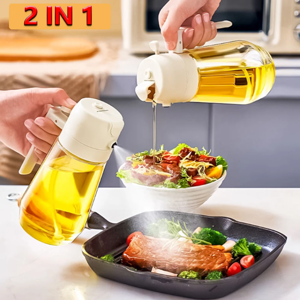 Tipo di pressa Olio di vetro Spray Bottiglia di olio Spray Distributore di olio Barattolo di olio BBQ Cucina Cottura Arrosto Picnic Cucina Utensili Spruzzo di olio di vetro