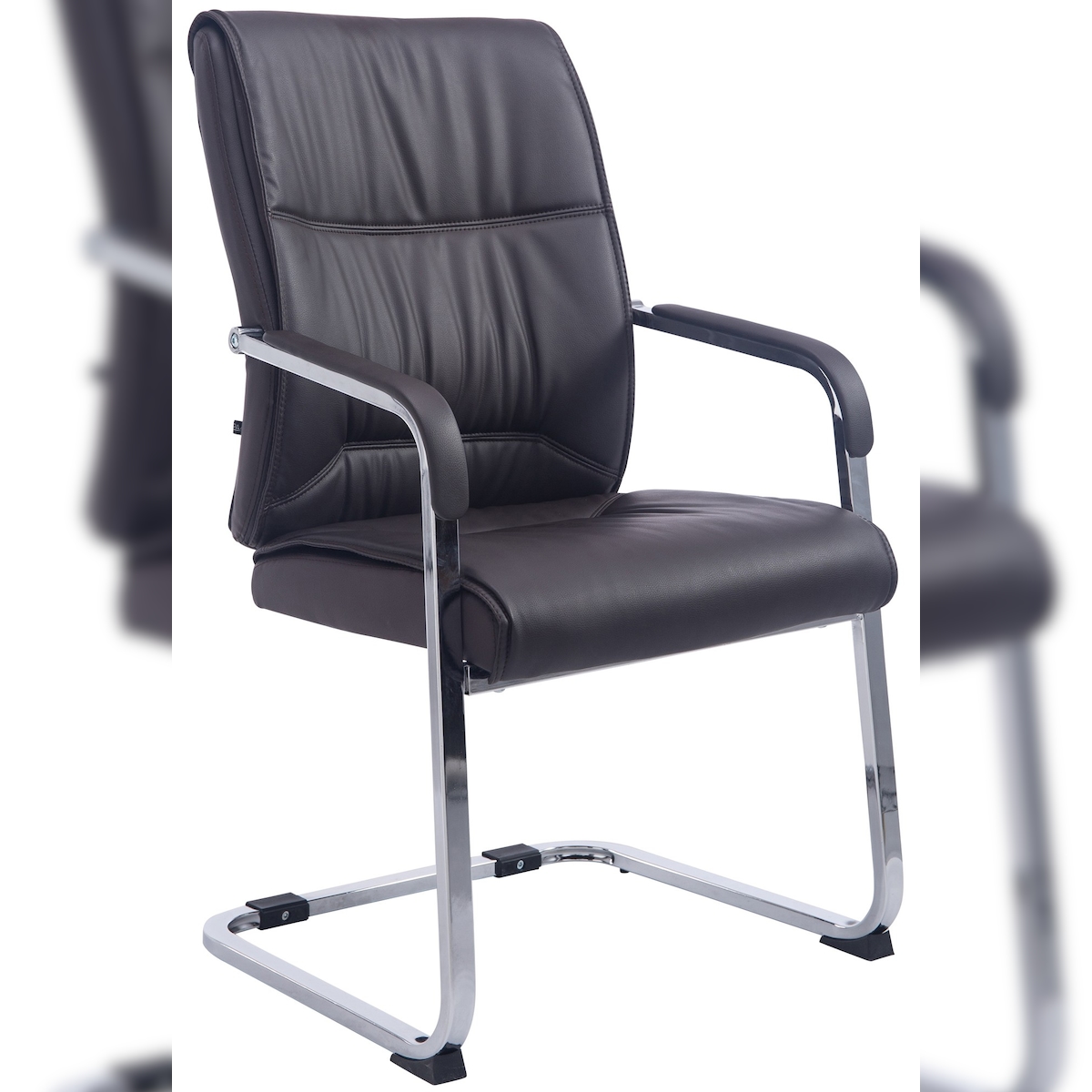 PROREGAL Besucherstuhl XL MALTA HxBxT 102x58x65cm Kunstleder Braun Konferenzstuhl Image