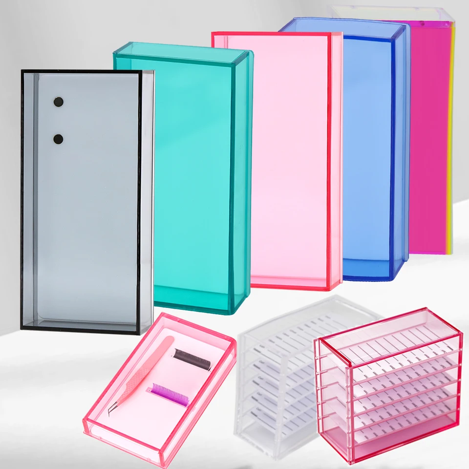 Wimpern Extensions Lagerung Box Acryl Palette Lash Organizer Halter Display-ständer Wimpern Streifen Fliesen Staub-proof Abdeckung Make-Up-Tool