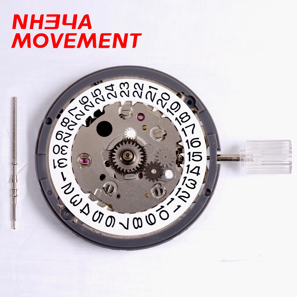 Japan GMT NH34 Uhrwerk für Seiko Automatik 24 Mechanisches Uhrwerk NH34A Uhrwerk Weißes Datumszifferblatt Reparatur Image