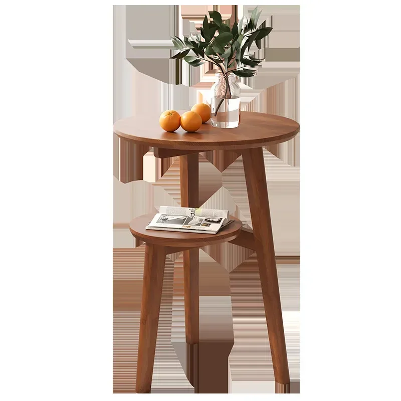 Kleiner Tisch, kleiner Couchtisch, Sofa-Beistellschrank, kleiner runder Tisch aus Massivholz, Beistelltisch, beweglicher Wohnzimmer-Beistelltisch