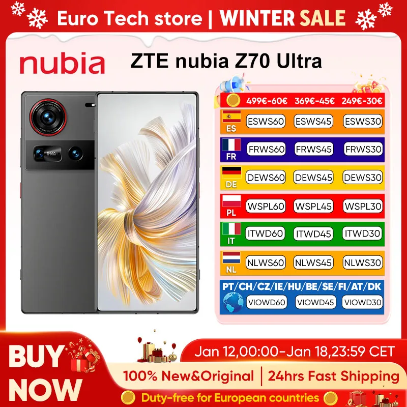 Nubia Z70 Ultra Smartphone 5G 6,85'' 144Hz Volldisplay Kamera 6150mAh Akku IP68 Wasserdicht NFC Globale Version 100% Neu Image