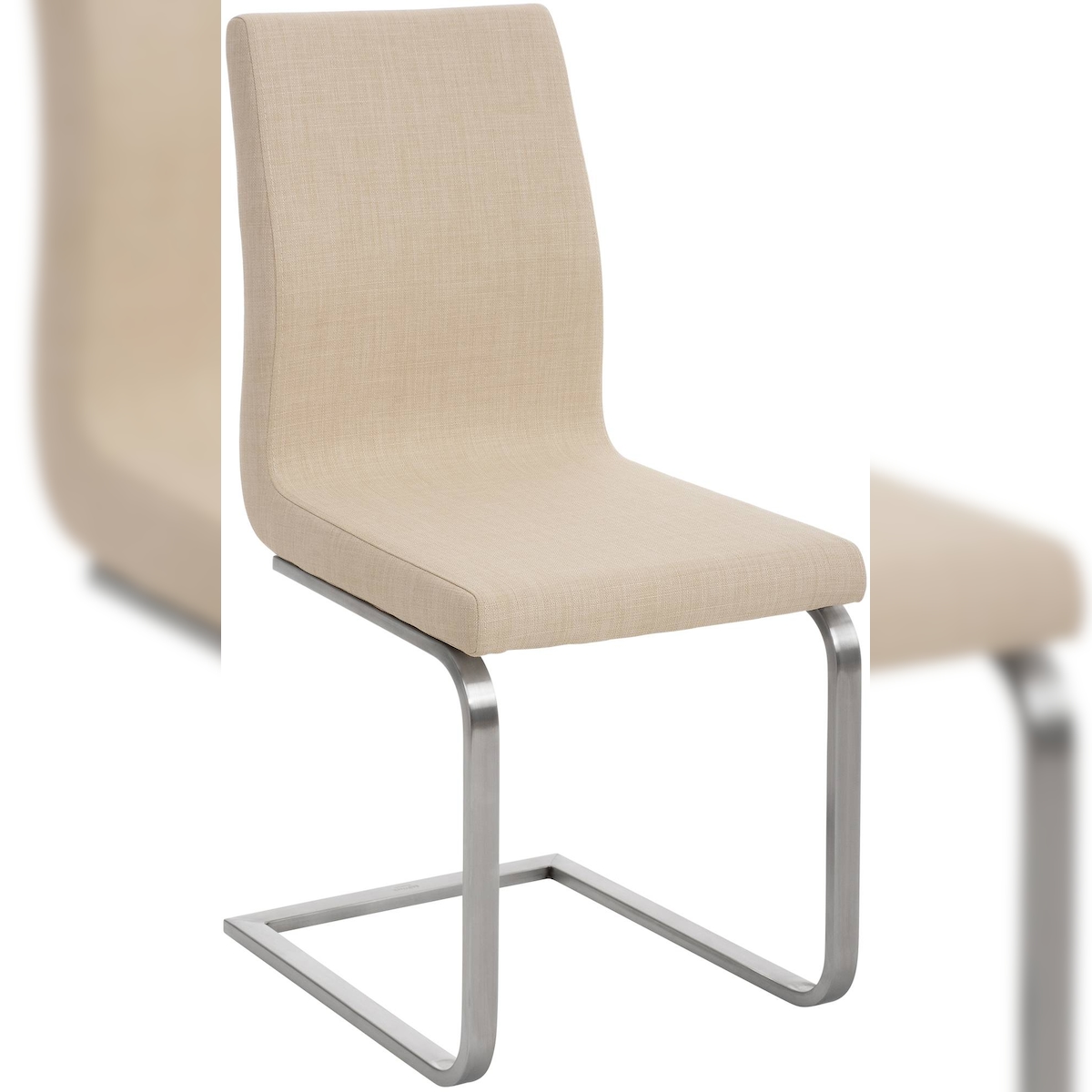 Proregal CHEFGASTRO Esszimmerstuhl MALAGA Stoff HxBxT 90x40x50cm Stoff Creme Küchenstuhl Image