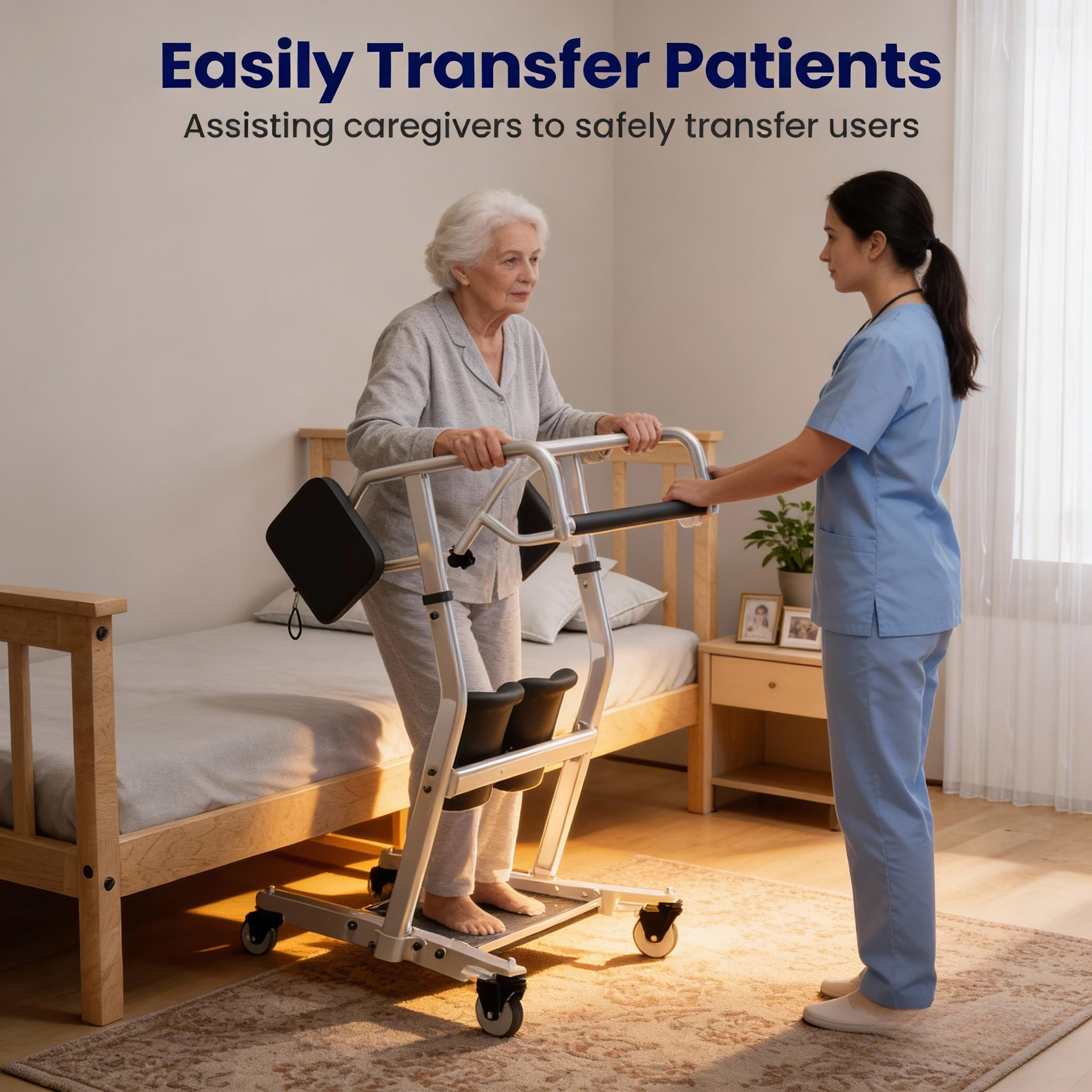 Aufstehhilfe, Steh-Assistenzlift für Senioren, Patiententransportgerät, Aufstehhilfe für Muskelaufbau & Sturzprävention Image