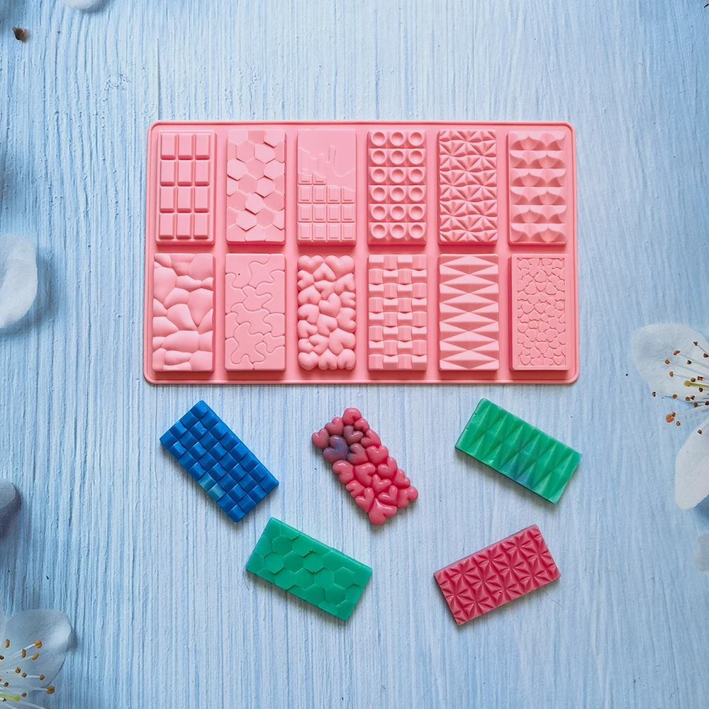 Neue Silikon-Schokoladenform, 12 Mulden, zum Auseinanderbrechen, Protein-Süßigkeitsform, 3D-DIY-Keks-Backwerkzeuge, Kuchendekorationsform Image