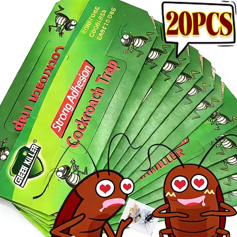 2/20 Blatt Kakerlakenvernichter, klebrige Kakerlakenfallen, ungiftiges Haus für Küchen, Schlafzimmer, Schränke, Spinnen, Insektenbrett-Werkzeuge