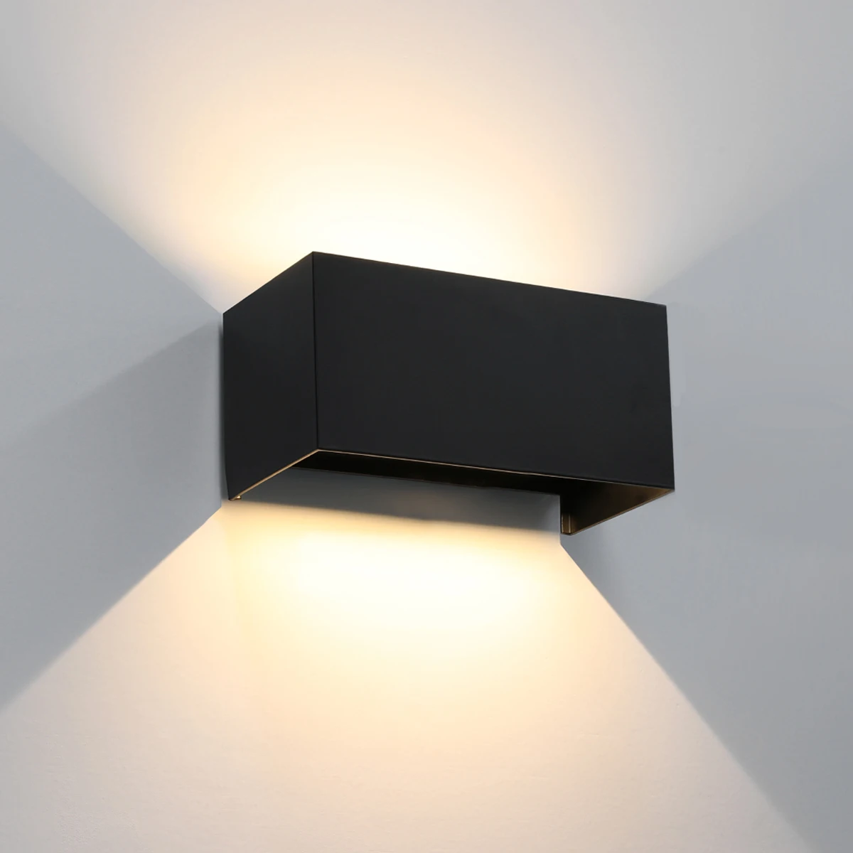 12W Moderne LED-Wandleuchte, Aluminium-Wandleuchte mit nach oben und unten verstellbarem Lichtstrahl, IP65 Würfel-LED-Leuchte für Innen- und Außenbereich