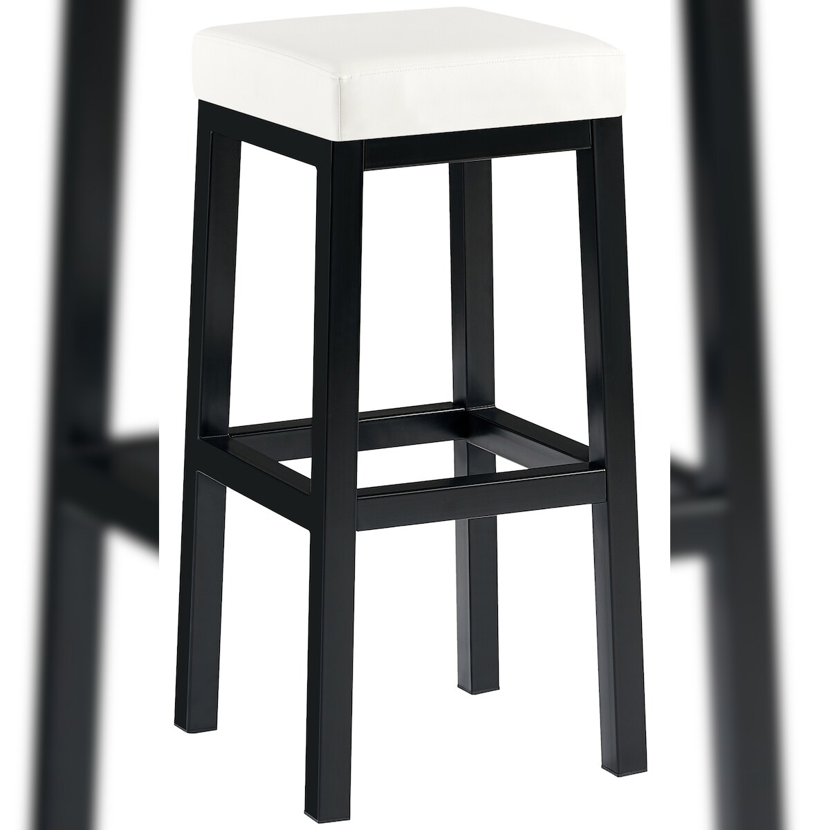 CLP Barhocker Taylor Sitzhöhe 83 cm Metallgestell schwarz weiß/Kunstleder Image