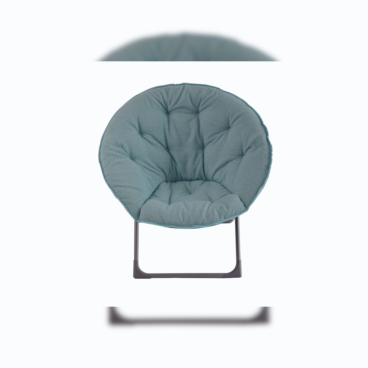 STILVORA Klappbarer Mondstuhl Loungesessel aus Stoff und Metall Blau 85x58x53 cm weich gepolstert platzsparend stabil bis 110 kg für Wohnbereich und Outdoor Image