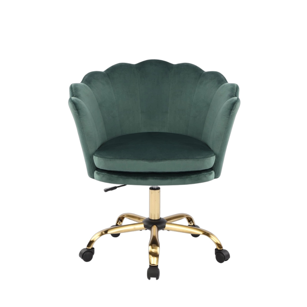 STILVORA Bürostuhl drehbar höhenverstellbar Grün 96x76x73 cm mit Rollen Samtbezug Metallgestell Armlehnen, ergonomischer Schmink und Computerstuhl Image