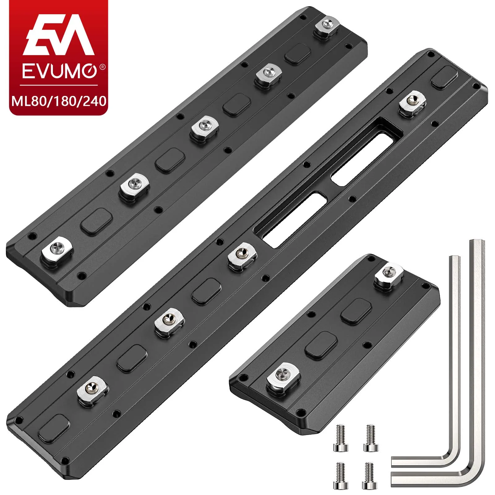 EVUMO ML80/180/240 Mlok Arca Rail Arca Schienenmontage-Adapter Schnellwechselplatte für Arca Swiss & RRS Schwalbenschwanz-Stativ-Kugelkopf Image