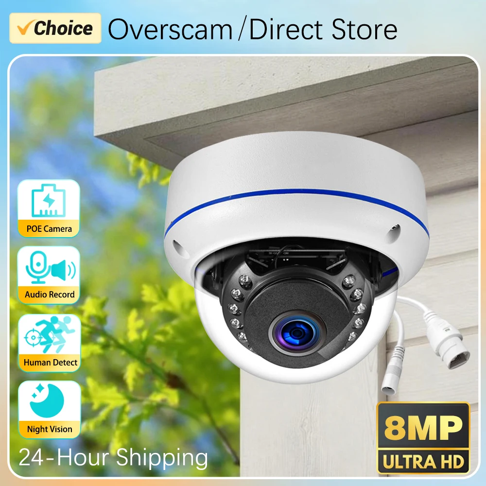 8MP 4K 5MP Sicherheits-IPC-Kamera Metall Explosionsgeschützt Außenbereich Menschenerkennung Audioaufnahme CCTV Dome Heimüberwachungskamera Image