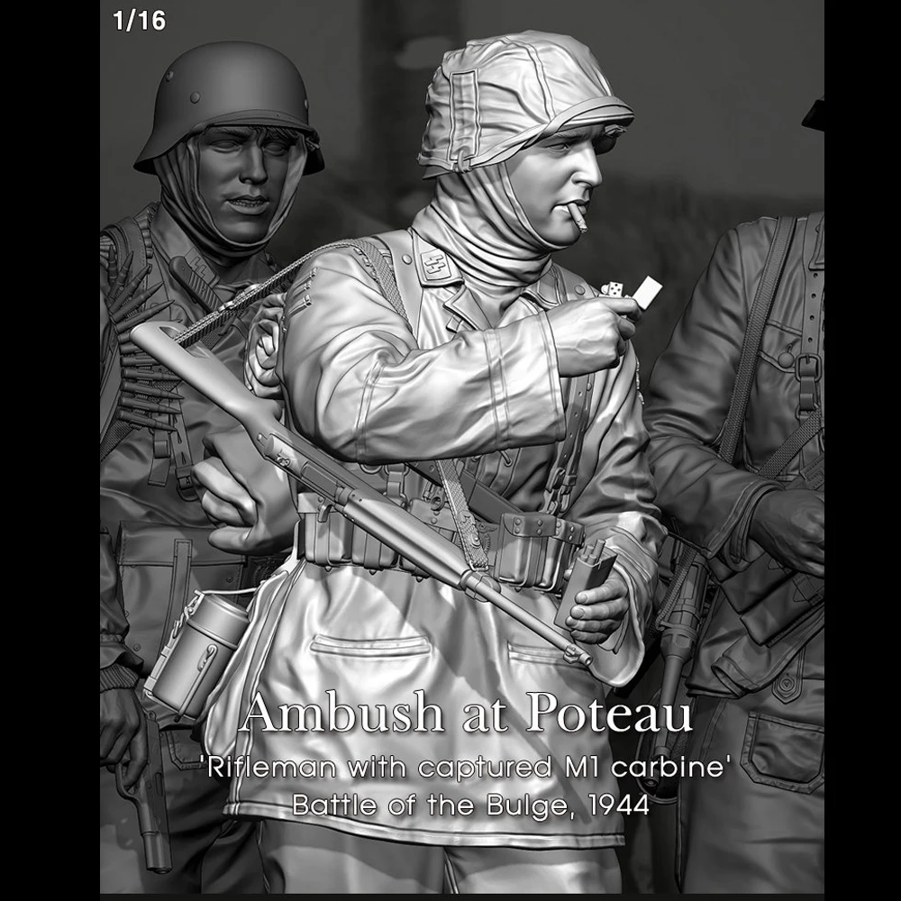 1/16 Gewehrmann für den Zweiten Weltkrieg, Ruhestation, 1 Soldat, Resin-Modellfigurensoldat, Militärthemen aus dem 2. Weltkrieg, unmontierter und unbemalter Bausatz Image