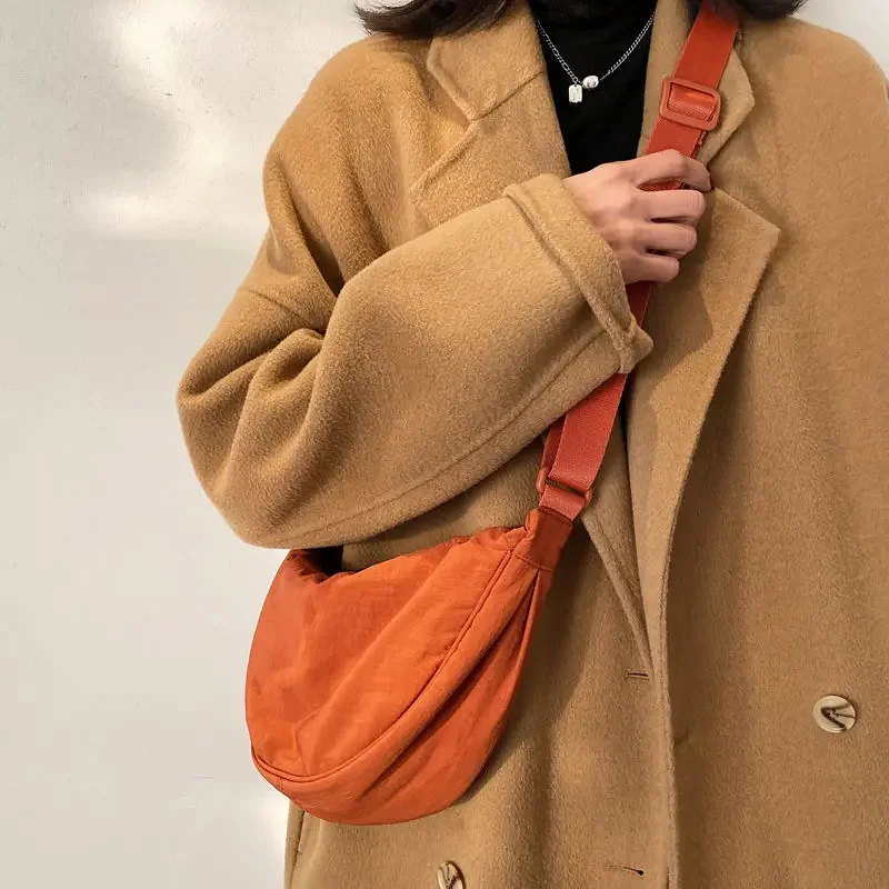 Einfache Design frauen Umhängetasche Mode Damen Nylon Hobos Kleine Schulter Taschen Vintage Weibliche Mädchen Geldbörse Tuch Handtaschen Image