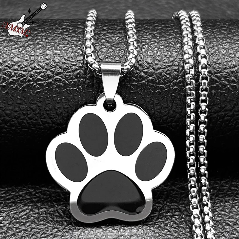 Punk Hund Pfote Anhänger Halskette für Frauen Männer Edelstahl Gold Silber Farbe Tier Welpen Klaue Kette Schmuck colar masculino Image