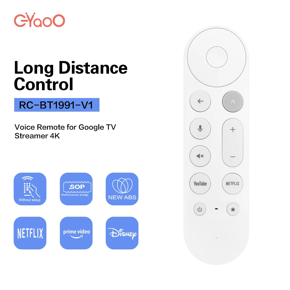 RC-BT1991-V1 Fernbedienung für Google Chromecast 4k Google TV Streamer 4K Sprachfernbedienung kompatibel mit Chromecast Google TV Image