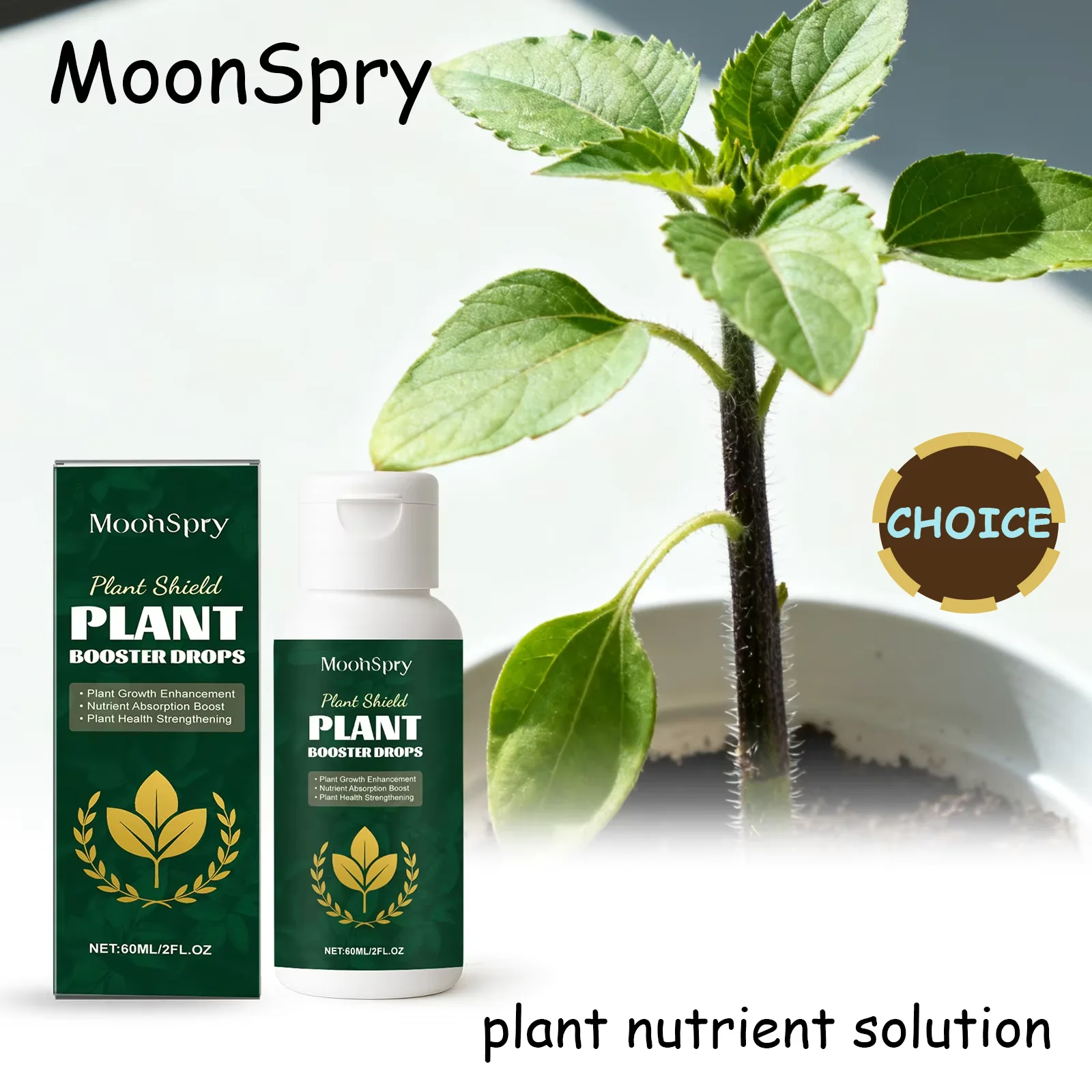 MoonSpry Universelle Flüssigdünger-Pflanzennährstofflösung mit Panthenol-Ure PCA-Na für die Unterstützung des Wurzelwachstums bei Topfblumen Image