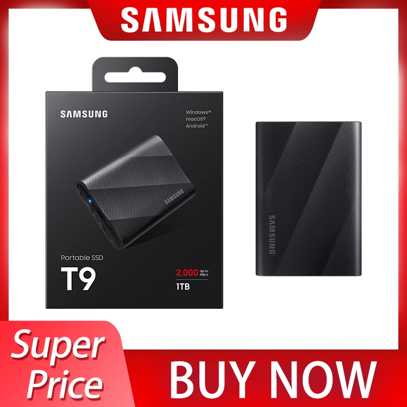 Samsung T9 tragbare SSD 1TB 2TB 4TB Hochgeschwindigkeits-USB 3,2 Gen 2x2 externe Festplatte Festplatte Solid State Disk für Laptop Desktop-PC Image
