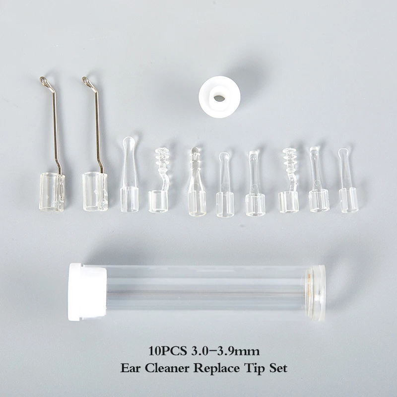 10 Teile/satz Ohr Reiniger Ersatz Tipps 3,0-3,9 Mm Universal Außendurchmesser Ohr Reiniger Ersatz Tipps Ohr Löffel mit Box Image