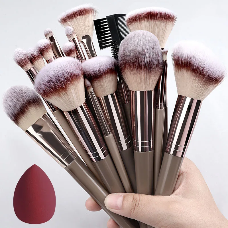 Professionelles 3-20-teiliges Make-up-Pinsel-Set für Lidschatten, Foundation, Concealer, Rouge, Kabuki, weiche, flauschige Kosmetik-Beauty-Tools