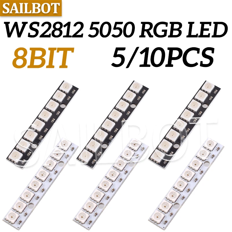 LED-Streifen 8 Bit Kanal WS2812 5050 RGB 8 LED-Licht Eingebautes, vollfarbig angetriebenes Entwicklungsboard Streifentreiberplatine Image
