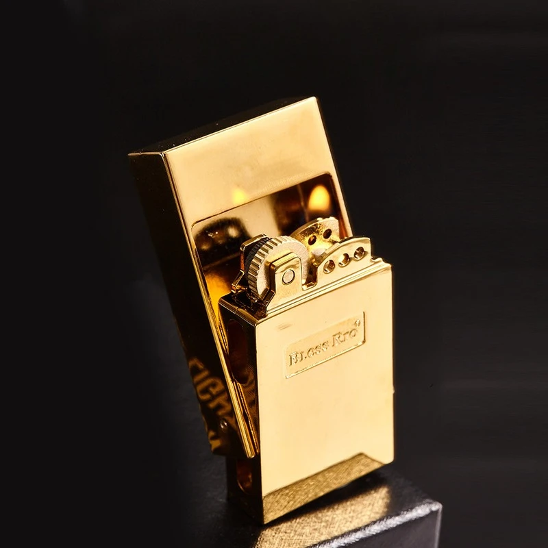 Handgefertigte Metall Retro Schublade Benzin Feuerzeug Vintage Schublade Öl Feuerzeug personalisierte Schleifscheibe Feuerzeug Gadgets für Männer Image