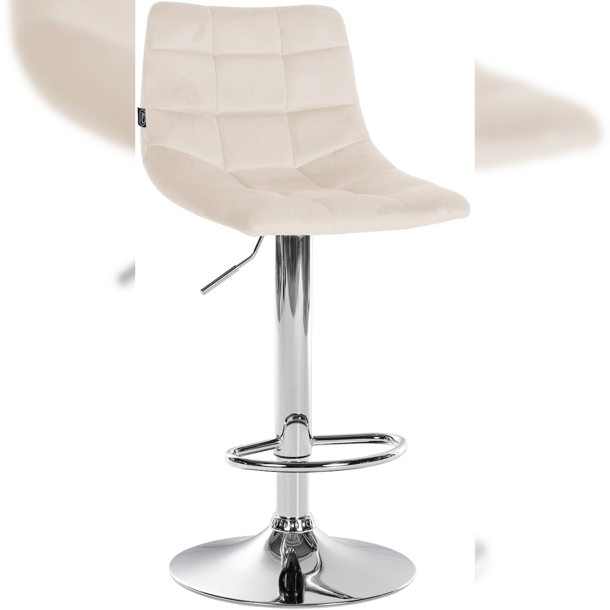 CLP Barhocker Jerry Samt creme/chrom Image