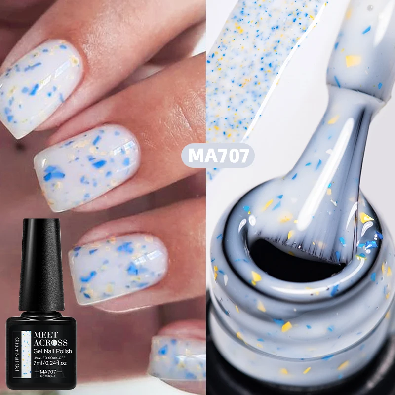 Goldfolie Glitzer Gel Nagellack Rosa Gold Flakes Lack Semi Permanent Unscented Soak Off UV LED Gel Lack Nagelzubehör Image