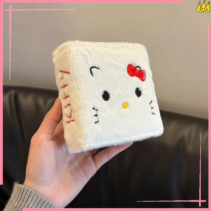 Niedliches und hochwertiges Hello Kitty-Album-Aufbewahrungsbuch, 7,6 cm große Promi-Kartenaufbewahrung, multifunktionales, kompaktes Plüsch-Kartenbuch