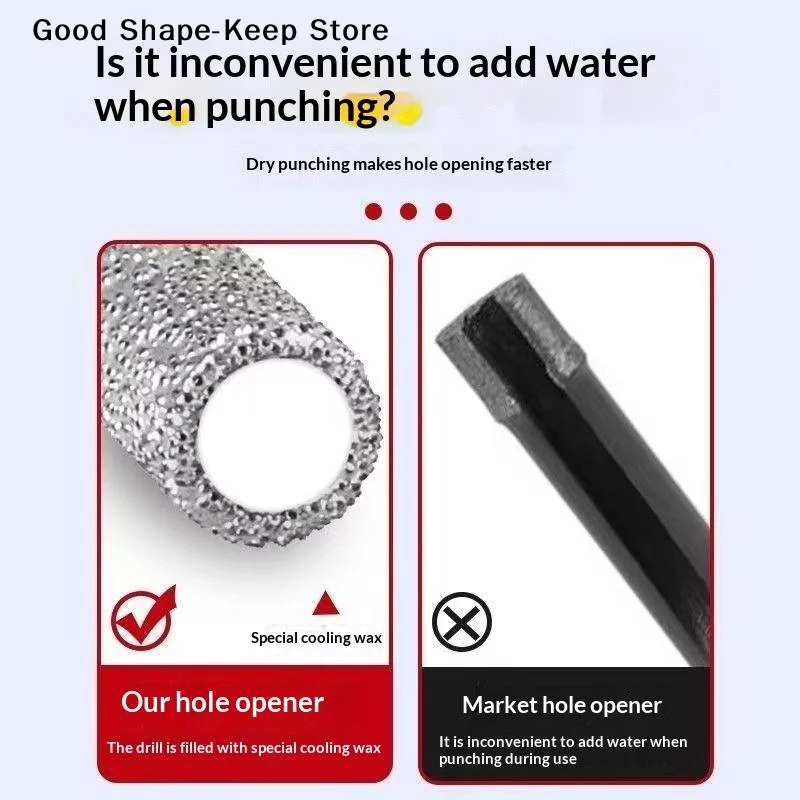 Langlebiges 2-teiliges 5-12mm Vakuumgelötetes Trockenbohrer-Set - Nass-/Trockenbohrer für Porzellan/Granit/Fliesen/Marmor Image