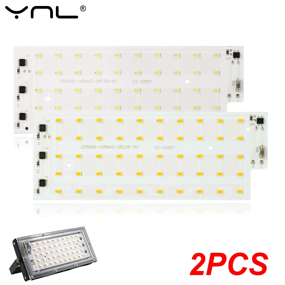 2 teile/los 50W LED Chip Flutlicht AC 220V 240V SMD 2835 Flutlicht Spotlight Perlen LED Straße lampe Landschaft Für DIY Beleuchtung