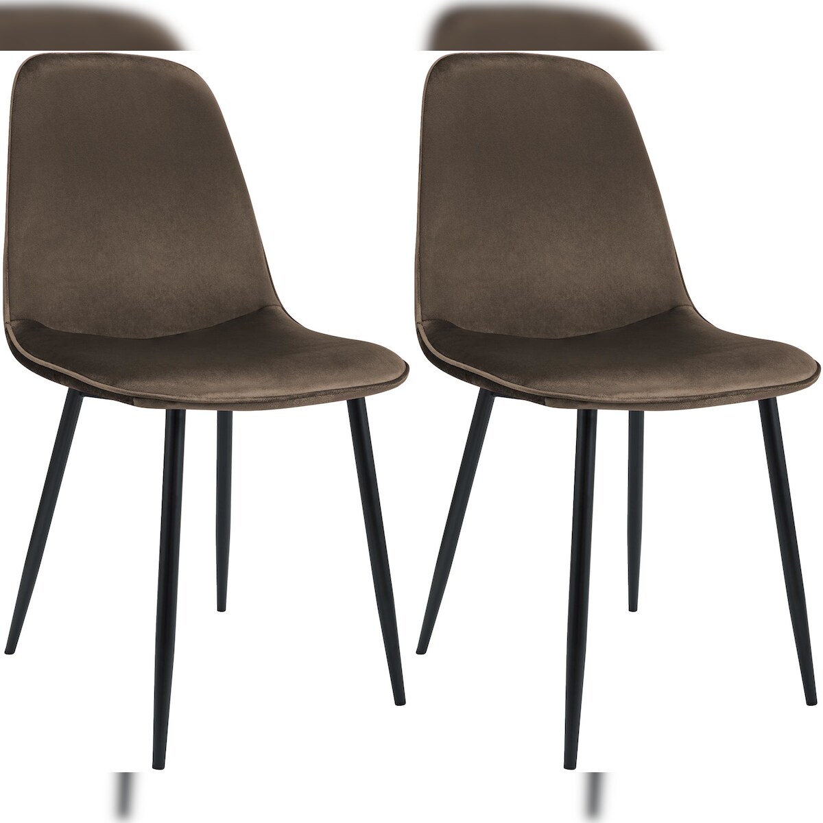 Proregal CHEFGASTRO 2er Set Esszimmerstuhl MEXICO CITY Samt HxBxT 88x45x54cm Braun Küchenstuhl Image