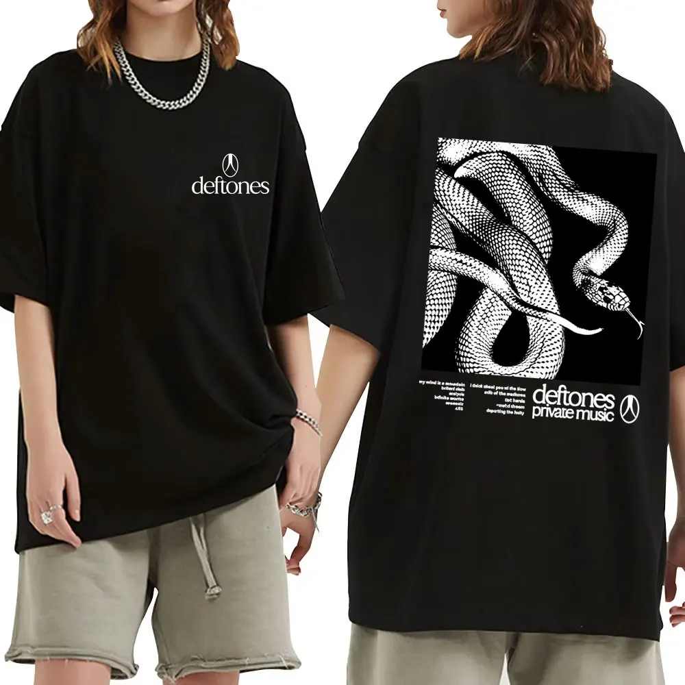 Rock Band Deftones Private Musik Schlange Grafik T Shirt Männer Frauen Kleidung Alternative Heavy Metal Übergroßen Kurzarm T-shirt Image