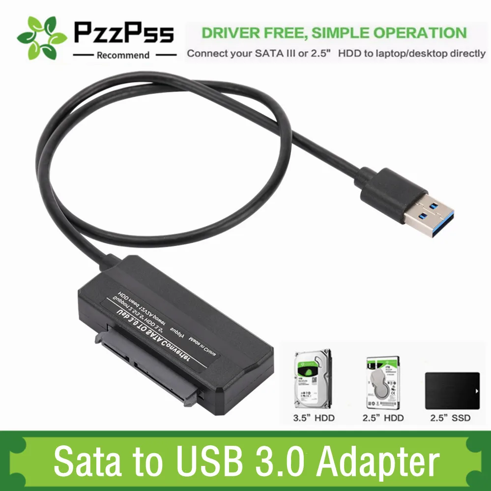 Sata-zu-USB-3.0-Adapterkabel, USB-zu-SATA-3-Kabel, unterstützt 22-polig, 2,5, 3,5 Zoll, externe Festplatte, SSD, Festplatte, Computer-Anschluss, passend Image